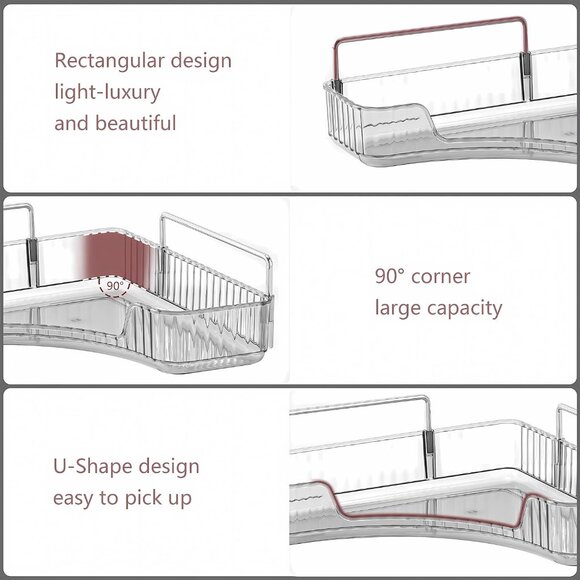 Corner Bathroom Counter Organizer Bathroom Countertop Shelf - Picture 4 of 6